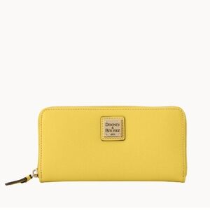 Dooney & Bourke Saffiano Large Zip Around yellow wallet